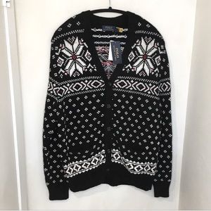 POLO RALPH LAUREN Classic Fit Fair Isle V-Neck Cardigan Size S